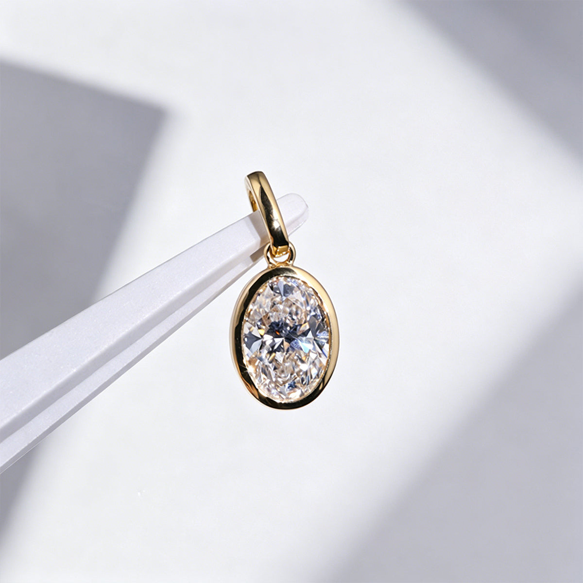 2.0 Carat Oval Cut Lab grown diamond Pendant Necklace