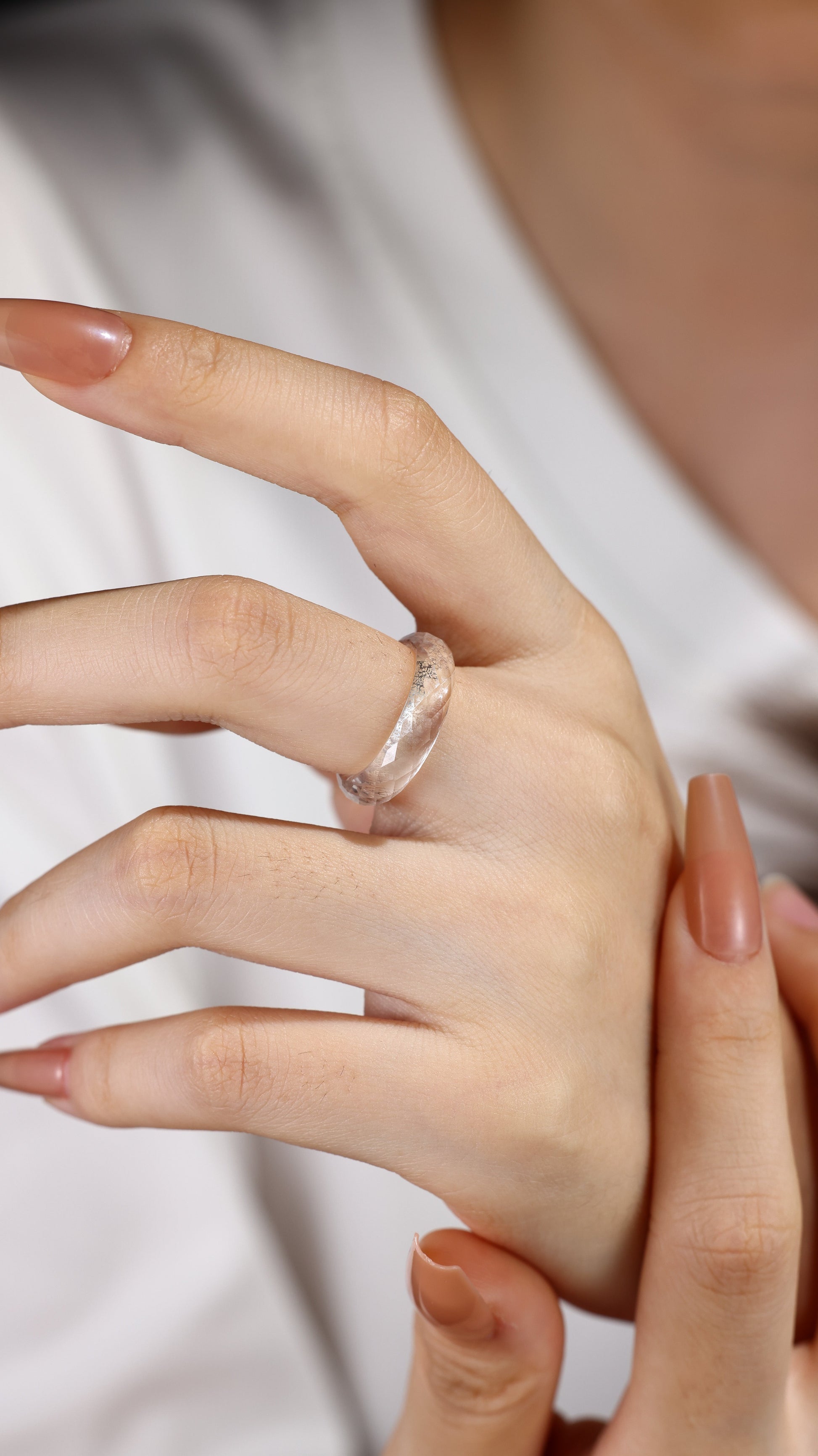 Lab-grown White Sapphire Ring