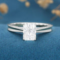 Radiant cut Moissanite Solitaire Engagement Ring
