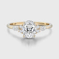 1.5CT Oval cut Lab grown Diamond Cluster Engagement Ring