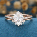 Pear Cut Moissanite Engagement ring Bridal Set