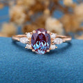 Oval cut Alexandrite | Diamond Engagement ring 