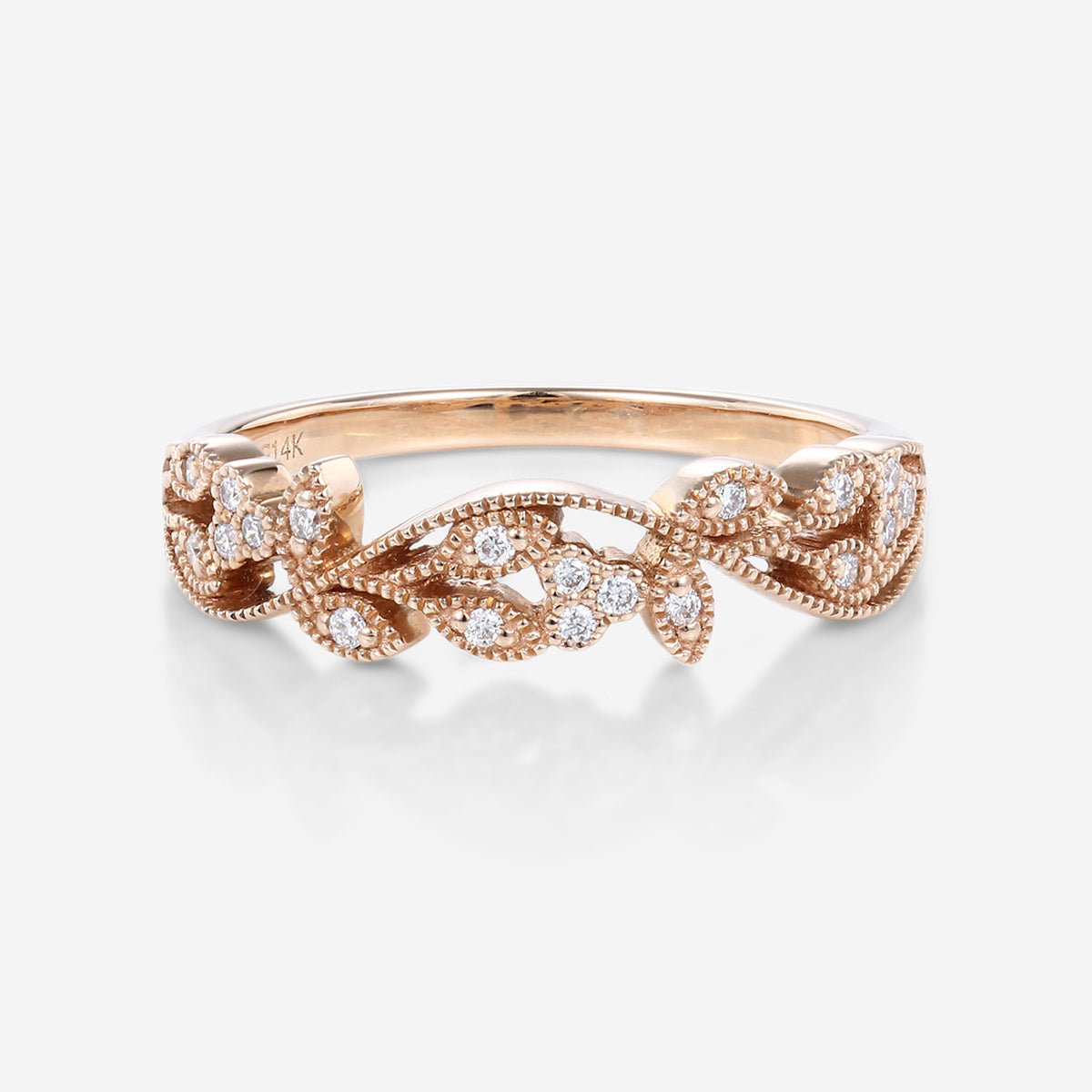 Copy of Nature Inspired moissanite | Diamonds Leaf branch stacking Gold wedding ring