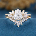 Pear cut Lab Grown Diamond Wedding bridal set