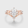 Marquise cut Moissanite Side Stone Wedding Bridal Set