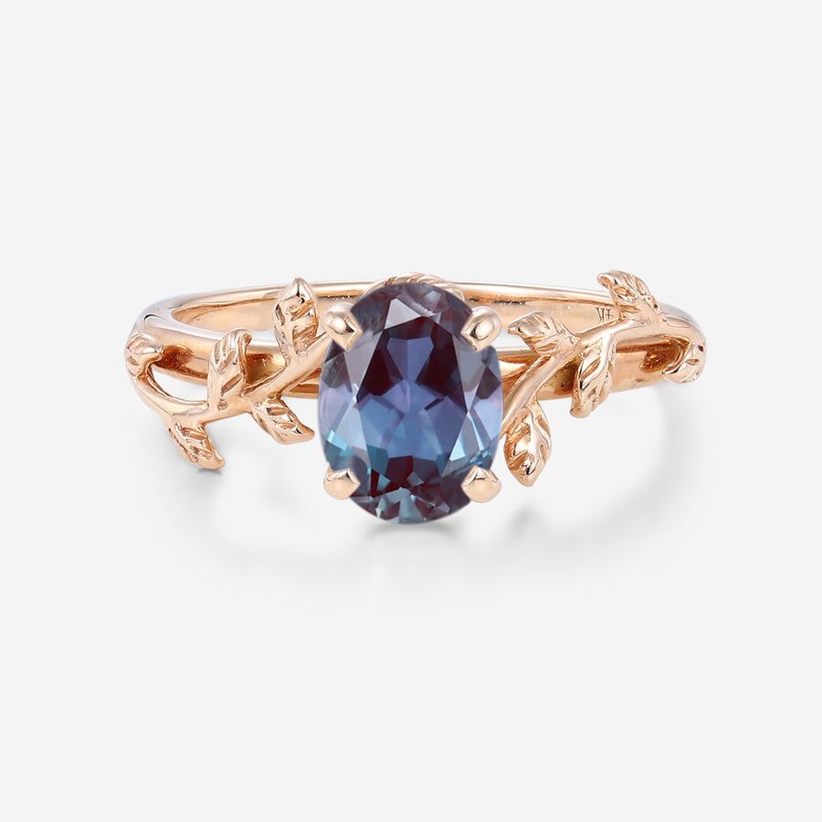 Oval cut Alexandrite Engagement ring