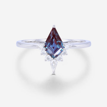 Kite Cut Alexandrite Engagement Ring