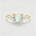 Oval Opal Cluster Engagement ring