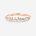 Marquise cut Moissanite | Diamond Haft Eternity Wedding Band