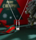 Round cut Moissanite Pendant Necklace with Diamonds Halo Accents