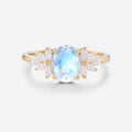 Oval cut Moonstone Cluster Engagement ring