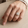 1.0CT~5.0CT Emerald cut Lab grown Diamond Cluster Engagement Ring Set