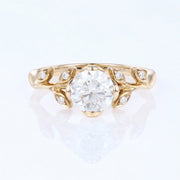 Copy of Nature Inspired Round cut Moissanite Leaf Gold Engagement Ring