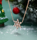 Christmas Snowflake Pendant Necklace with Diamonds