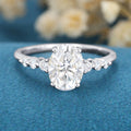 1.5Carat Oval cut Moissanite Engagement Ring