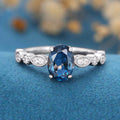 Oval cut London Blue Topaz Engagement ring