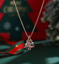 Christmas Tree  Pendant Necklace with Mix stones