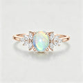 Oval Opal Cluster Engagement ring