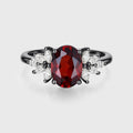 1.5Carat Oval cut garnet Cluster Engagement ring