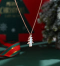 Christmas Tree Pendant Necklace with Moissanite Or Diamonds