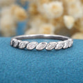 Marquise cut Moissanite | Diamond Haft Eternity Wedding Band