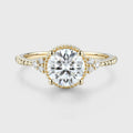 Round cut Moissanite Twisted Engagement Ring