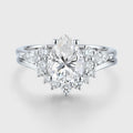 1.25 Carat Pear cut Moissanite Engagement ring Bridal Set