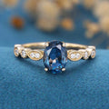 Oval cut London Blue Topaz Engagement ring