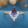 Kite Cut Alexandrite Engagement Ring