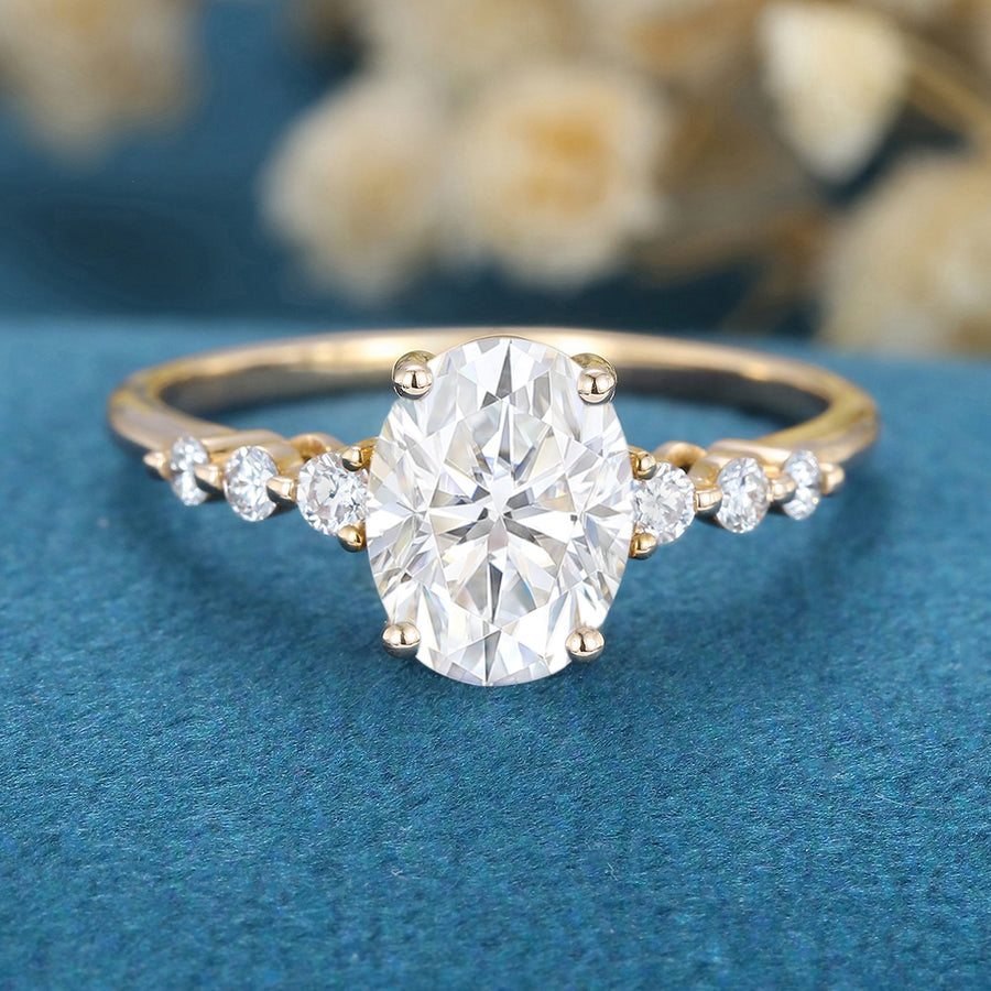 1.5Carat Oval cut Moissanite Engagement Ring