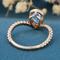 Bezel setting Marquise cut London Blue Topaz Gold Engagement Ring