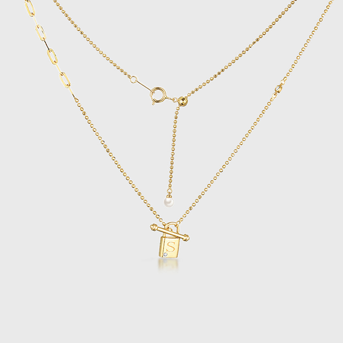 Open Her Heart-Lock Design Pendant Necklace