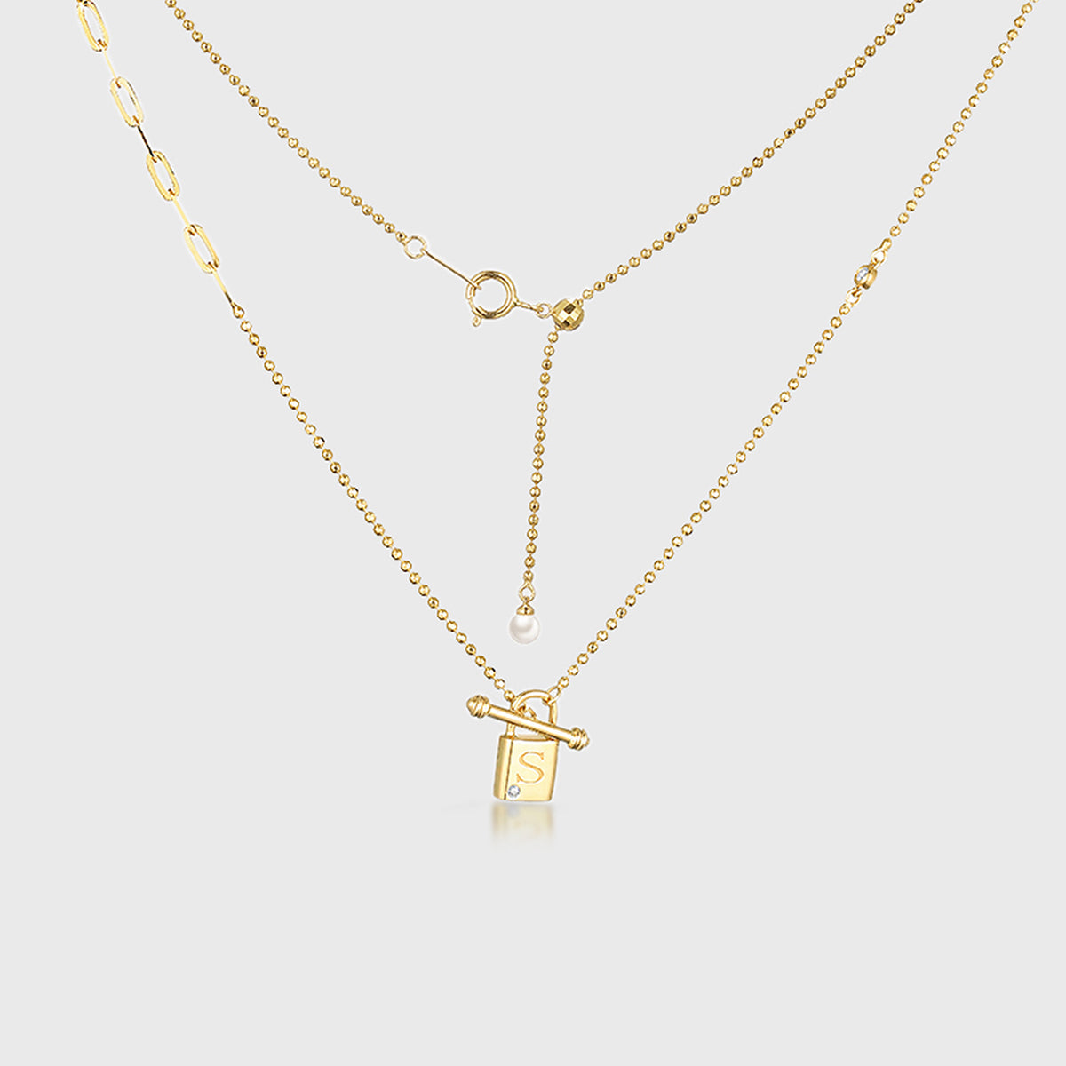 Open Her Heart-Lock Design Pendant Necklace
