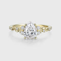 1.0CT~5.0CT Pear cut Lab grown Diamond Luxury Pave Leaf Engagement Ring