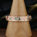 Luxury Men's Moss Agate Engagement Band - Solid gold men ring