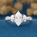 Marquise cut Moissanite Engagement Ring
