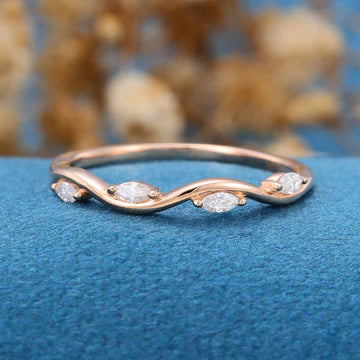 Moissanite | Diamond Straight Wedding Band