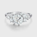 1.2 Carat Vintage Pear shaped Moissanite Cluster Engagement Ring