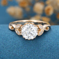 1.2Carat Round cut Moissanite Flower Engagement Ring