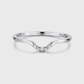Moissanite | Diamond Curved Wedding Band