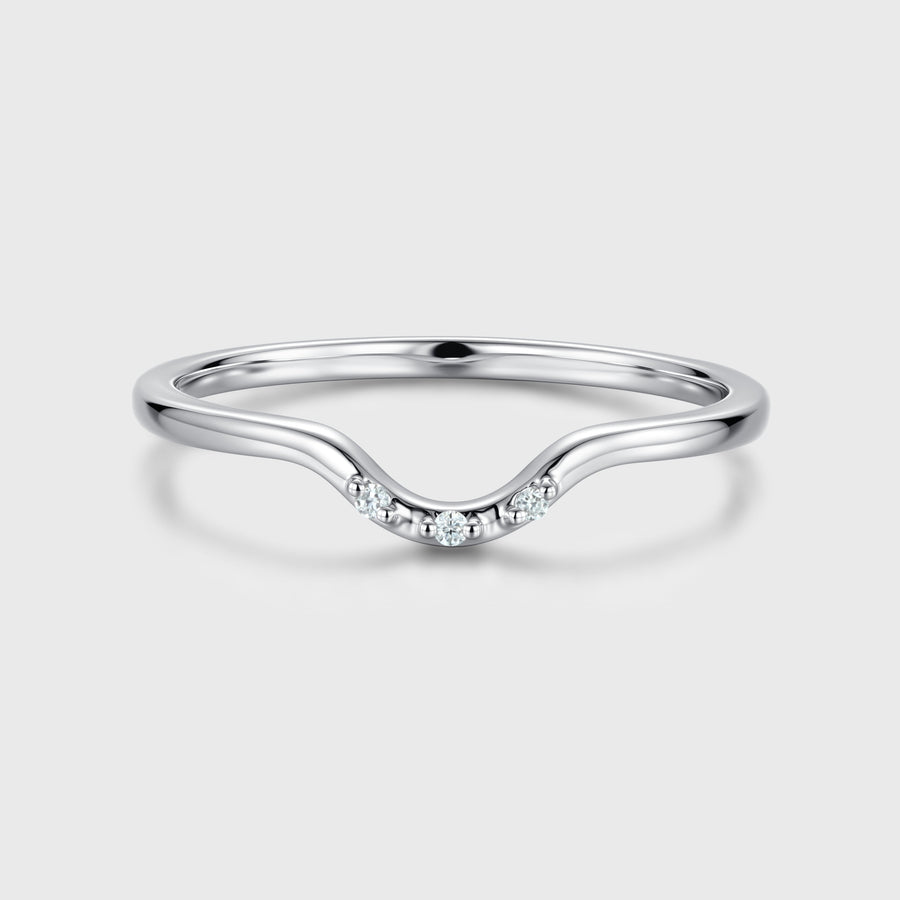 Moissanite | Diamond Curved Wedding Band