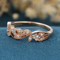 Copy of Nature Inspired moissanite | Diamonds Leaf branch stacking Gold wedding ring