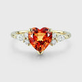 Heart cut Lab Yellow Sapphire Engagement ring