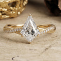 1.0CT~3.0CT Kite Cut Lab grown Diamond Luxury Pave Engagement Ring