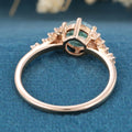 Round cut Moss Agate Matching Mossanite | Diamonds Gold Engagement Ring