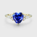 Heart cut Lab Sapphire Engagement ring