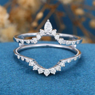 Moissanite| Diamond Double Curved Wedding Band