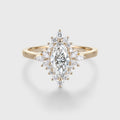 1.0CT~5.0CT Marquise cut Lab grown Diamond Halo Engagement Ring