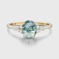 Oval cut Moss Agate | Diamonds Engagement ring