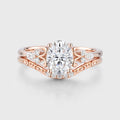 Oval cut Moissanite Side Stone Bridal Set